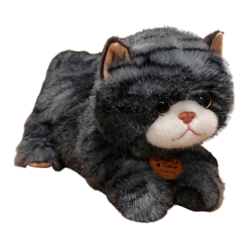 Katutude Realistisches Katzenplüschtier süßes weiches Katzenkuscheltier Kawaii Plüschtier Flauschiges Kissen Plüschkätzchen Plüschsimulationspuppe Geschenk für Kinder von Katutude