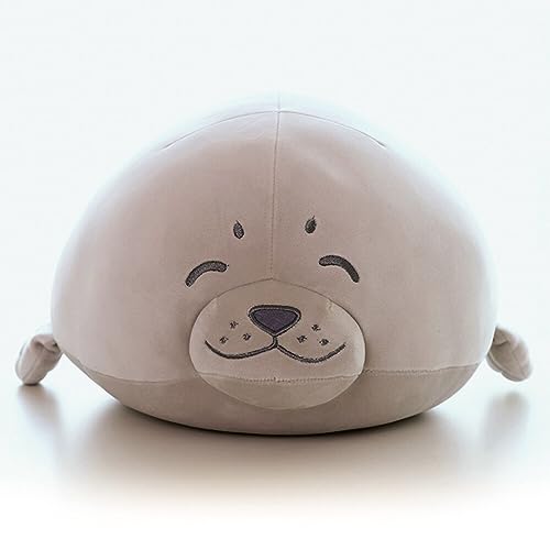 Katutude Robben-Stofftier 40 cm Robbenkissen süßes Plüsch-Robbenkissen mit pummeligem Körper Stofftierpuppe süßes weiches Baumwollkissen für Kinder von Katutude