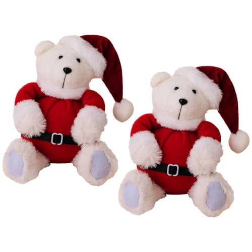 Katutude Weihnachtsbär Plüsch 2 Stück Weihnachtsbär Weihnachtsplüschpuppe für Kinder Kuscheltiere Plüschbär Plüschtiere süßes Valentinstag Geburtstag Hochzeit von Katutude