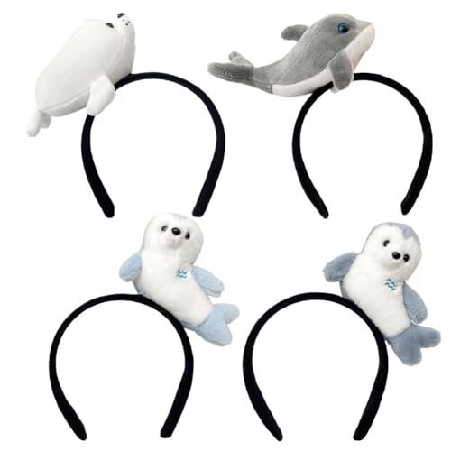 Kinder Tier Haarreifen Stirnband Stirnbänder Ohren Plüsch Stirnbänder Niedlich Tierohren Stirnband Cartoon Tierstirnband für Party Karneval Geburtstag Halloween Maskerade von Katutude
