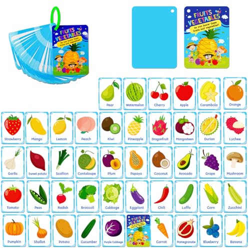 Obst und Gemüsekarten für Kinder Lernkarten Spielzeug für 3–6 jährige Kinder Lernkarten Montessori Lernkarten Wortspiele Lernspielzeug für Kinder Geschenk für Jungen und Mädchen Obst und Gemüsekarten für Kinder Lernkarten Spielzeug für 3–6 jährige Kinder Lernkarten Montessori Lernkarten Wortspiele Lernspielzeug für Kinder Geschenk für Jungen und Mädchen von Katutude