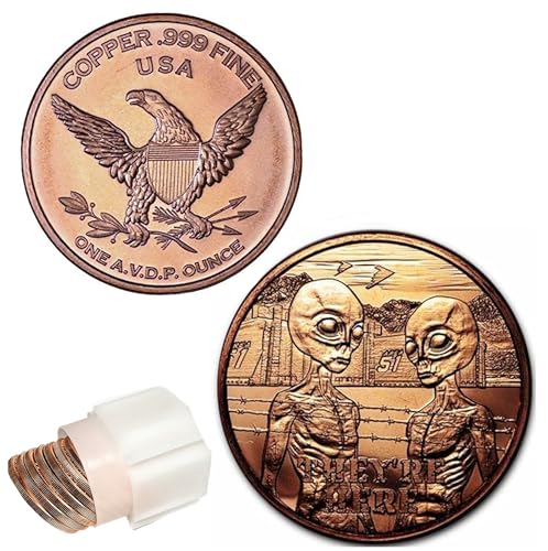 Katy Craig 10 x 28,3 g Kupfer Rounds They're Here Alien 999 Fine Bullion Lieferung in Dose von Katy Craig