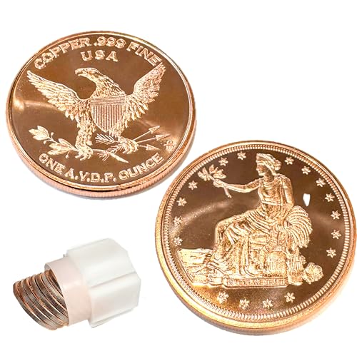 Katy Craig 10 x 28,3 g Kupfer Runden Trade Dollar 999 Feinbarren Lieferung in Wanne von Katy Craig