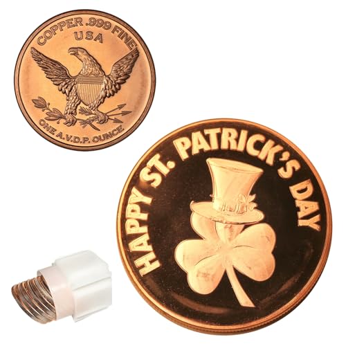 Katy Craig 10 x 28,3 g Kupfer rund St. Patricks Day Irland 999 feine Edelbarren Lieferung in Dose von Katy Craig