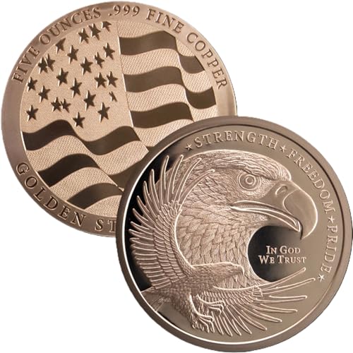 Katy Craig 142 g USA Eagle .999 feines Kupfer, rund, mit Kapsel, Größe XL (64 mm) groß von Katy Craig
