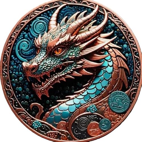 Katy Craig 33g 3D Mondjahr des Drachen Farbe .999 feines Kupfer rund in Kapsel - Hochrelief von Katy Craig