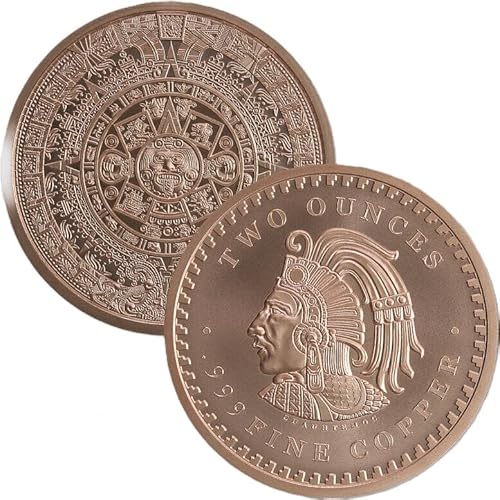 Katy Craig Großer Azteken-Maya-Kalender, 57 g, feines Kupfer, rund, mit Kapsel von Katy Craig