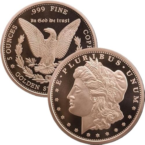 Katy Craig Morgan Dollar feines Kupfer, rund, mit Kapsel, Größe XL (64 mm), 142 g von Katy Craig