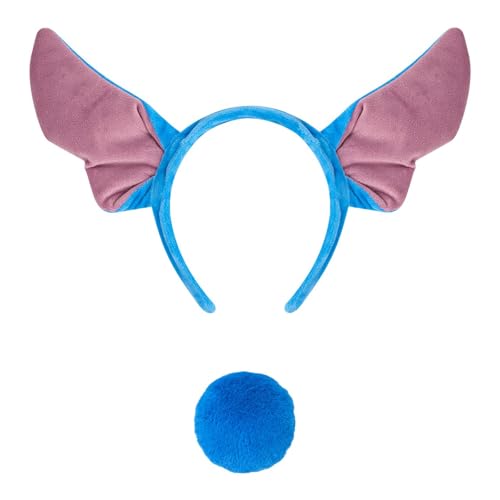 Kavoc 2-teiliges Halloween-Alien-Hundekostüm, inklusive blauem Hundeohren-Stirnband und Schwanz, für Männer und Frauen, Party-Kostüm von Kavoc