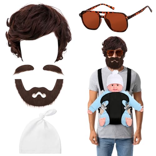Kavoc 4-teiliges Halloween-Kostüm-Set mit brauner Augenbrauen-Schnurrbart-Sonnenbrille Kavoc 4-teiliges Halloween-Kostüm-Set mit brauner Augenbrauen-Schnurrbart-Sonnenbrille von Kavoc