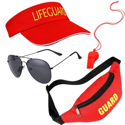 Kavoc 4-teiliges Wachenkostüm-Set mit Hut, Pfeife mit Umhängeband und Sonnenbrille, für Erwachsene, Strandverkleidungen von Kavoc