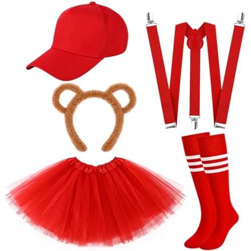 Kavoc Halloween-Kostüm-Zubehör-Set inklusive braunem Stirnband Tutu Rock für Erwachsene (Rot) von Kavoc