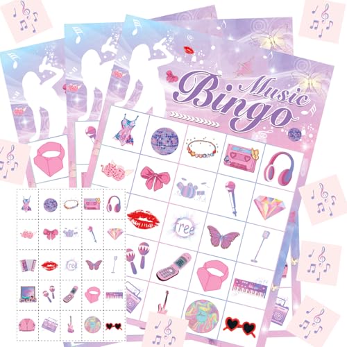 Kavoc Musik Geburtstag Party Bingo Spiele für 24 Spieler mit Bingo-Karten Musik Themed Geburtstagsfeier Bingo Spiel für Bachelorette Party Supplies Kavoc Musik Geburtstag Party Bingo Spiele für 24 Spieler mit Bingo-Karten Musik Themed Geburtstagsfeier Bingo Spiel für Bachelorette Party Supplies von Kavoc