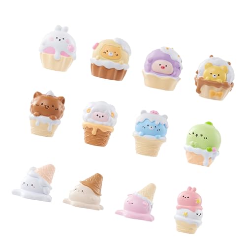 Kavolet Harz-Eiscreme-Spielzeug, Eiscreme-Spielzeug, Blindbox, Niedliches Harz, Zarte Eiscreme-Dekorationen, Ornamente, Geburtstagsgeschenke (12 Stück) von Kavolet