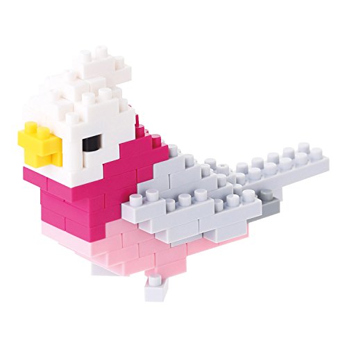 nanoblock NBC-140 - Galah / Rosa Kakadu, Minibaustein 3D-Puzzle, Mini Collection Serie, 70 Teile, Schwierigkeitsstufe 1, leicht von Kawada