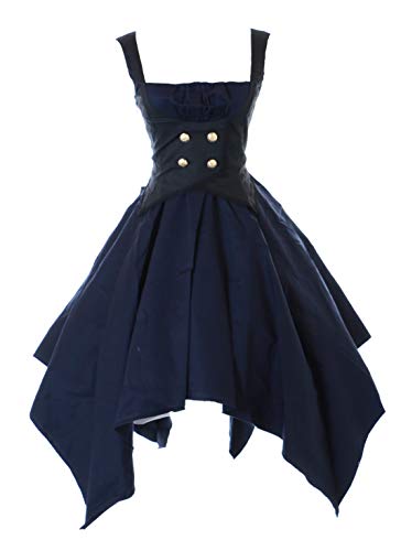 JL-697 Blau Gothic Lolita asymetrisch Kleid Cilvil War Victorian Kostüm Cosplay (S-M) von Kawaii-Story