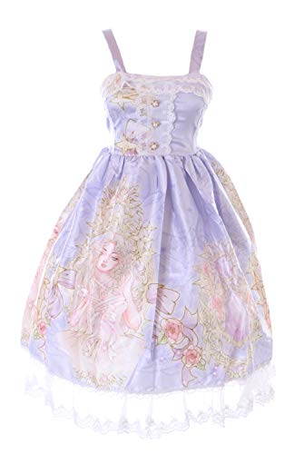JSK-66-2 Lila Prinzessin Juwelen Rosen Träger-Kleid Pastel Goth Lolita Cosplay Kostüm Kawaii von Kawaii-Story