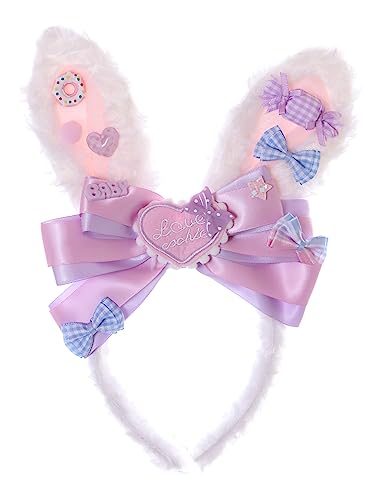 Kawaii-Story C-83-2 Rosa Lila Schleife weiß Hasenohren Bunny bunt Haarreif Fantasy Lolita Haarschmuck Kawaii-Story C-83-2 Rosa Lila Schleife weiß Hasenohren Bunny bunt Haarreif Fantasy Lolita Haarschmuck von Kawaii-Story