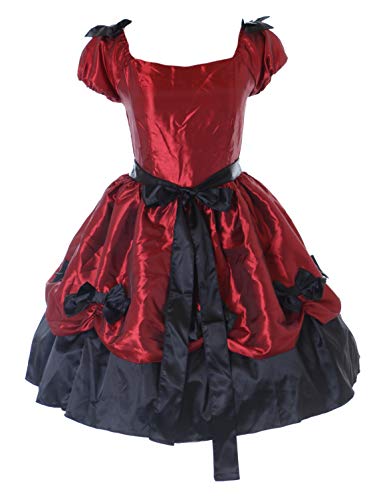 Kawaii-Story JL-667 Rot schwarz Schleife Viktorianisch Gothic Lolita Kurzarm Abend-Kleid Kostüm Cosplay (S) von Kawaii-Story