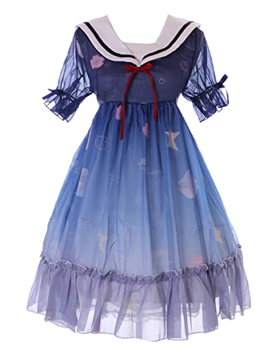 Kawaii-Story JSK-84-1 Blau Muschel Meer Prinzessin kurzarm Kleid Pastel Goth Lolita Cosplay Kostüm Kawaii-Story JSK-84-1 Blau Muschel Meer Prinzessin kurzarm Kleid Pastel Goth Lolita Cosplay Kostüm von Kawaii-Story