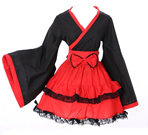 Kawaii-Story M-3131 rot schwarz Wa-Qi Lolita Japan Kimono Cosplay Kostüm Costume (Japan Size XL) von Kawaii-Story