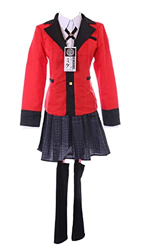 Kawaii-Story MN-193 Yumeko Jabami Rot Schwarz Anzug Uniform 7-Teile Set Damen Kostüm Cosplay (XL) von Kawaii-Story