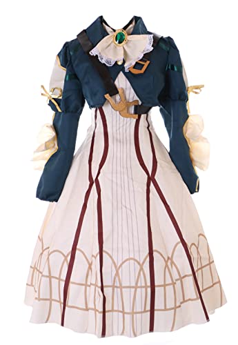 Kawaii-Story MN-213-2 Violet Evergarden weiß blau Uniform Kleid 9-Teile Damen Kostüm Cosplay (L) von Kawaii-Story