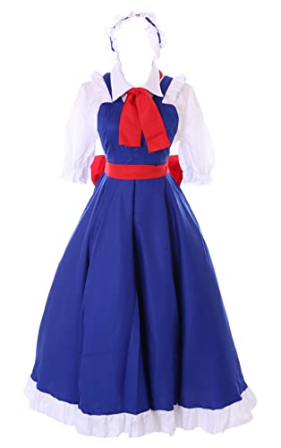 MN-206 Dienstmädchen Zofe Kleid blau 7-Teile Set Damen Kostüm von Tohru Cosplay für Kobayashi's Dragon Maid Fans (XL) von Kawaii-Story