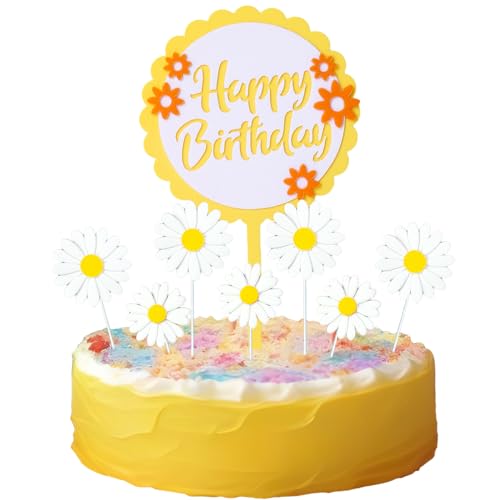 Kawailay 21 Stück Gänseblümchen Cupcake Toppers Gänseblümchen Tortendeko Kuchen Deckel Happy Birthday Gänseblümchen Cake Topper Tortenaufsatz für Mädchen Geburtstag -Weiß Kawailay 21 Stück Gänseblümchen Cupcake Toppers Gänseblümchen Tortendeko Kuchen Deckel Happy Birthday Gänseblümchen Cake Topper Tortenaufsatz für Mädchen Geburtstag -Weiß von Kawailay