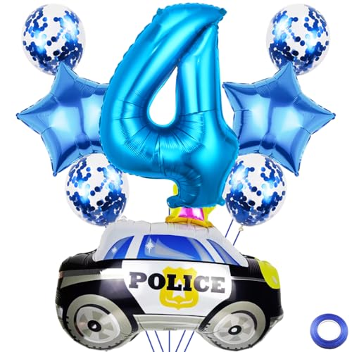 Kawailay 4 Jahr Polizei Geburtstag Luftballons 4. Polizei Geburtstag Deko Polizist 4. Geburtstag Deko Ballons Polizeiauto Folienballon Blau Zahl 4 Luftballon für Junge Geburtstag Party Kawailay 4 Jahr Polizei Geburtstag Luftballons 4. Polizei Geburtstag Deko Polizist 4. Geburtstag Deko Ballons Polizeiauto Folienballon Blau Zahl 4 Luftballon für Junge Geburtstag Party von Kawailay