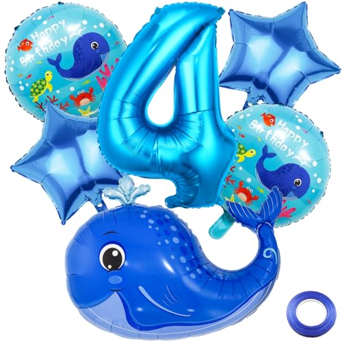 Kawailay 4. Wal Geburtstag Deko Meerestier 4. Geburtstag Deko Ballons Wal Folienballon Blau Zahl 4 Luftballon für Junge Mädchen Geburtstag Party Motto Party Kawailay 4. Wal Geburtstag Deko Meerestier 4. Geburtstag Deko Ballons Wal Folienballon Blau Zahl 4 Luftballon für Junge Mädchen Geburtstag Party Motto Party von Kawailay