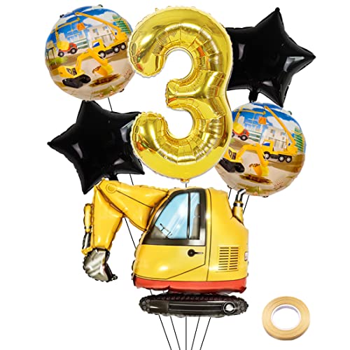 Kawailay Bagger Geburtstag Deko 3 Jahre 3. Baustelle Geburtstag Deko Gold Zahl 3 Luftballon Bagger Folienballon Baufahrzeuge Heliumballon für Jungen Geburtstag Party Kawailay Bagger Geburtstag Deko 3 Jahre 3. Baustelle Geburtstag Deko Gold Zahl 3 Luftballon Bagger Folienballon Baufahrzeuge Heliumballon für Jungen Geburtstag Party von Kawailay