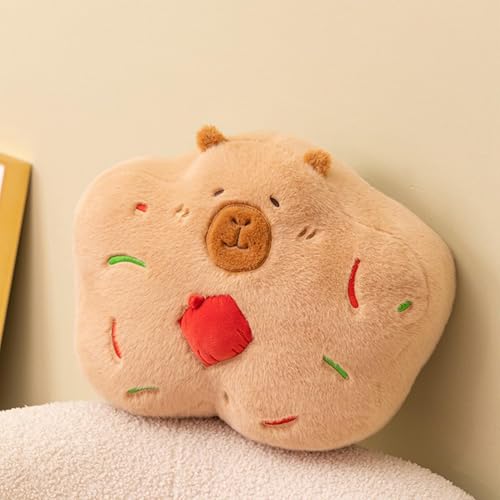 Capybara Plüschtier, 35 cm Weihnachtsplätzchen Lebkuchens Kapibaras Kuscheltier, Weiches Und Bequemes Kissen Für Bett Wohnzimmer Auto Deko Mädchen Jungens von Kaxenig