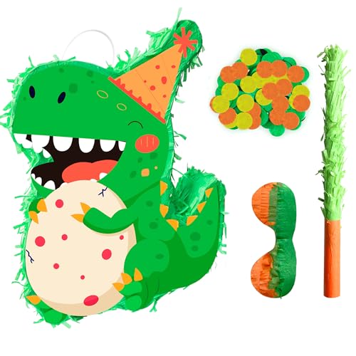 Dinosaurier-Piñata, 39 cm, Dino-Themenparty-Piñata-Bundle, große Dinosaurier-Party-Dekorationen, Augenbinde, Geburtstagsstab usw., Geburtstagszubehör für Jungen und Mädchen Dinosaurier-Piñata, 39 cm, Dino-Themenparty-Piñata-Bundle, große Dinosaurier-Party-Dekorationen, Augenbinde, Geburtstagsstab usw., Geburtstagszubehör für Jungen und Mädchen von Kaxulvoblig