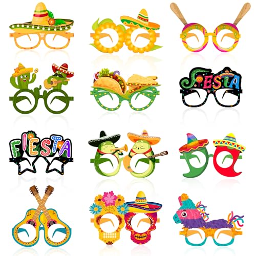 Kaxulvoblig Mexikanische Fiesta-Partygläser, 36-teiliges mexikanisches Party-Papiergläser-Set – Cinco de Mayo Papiergläser für mexikanische Geburtstagsparty-Dekorationen von Kaxulvoblig