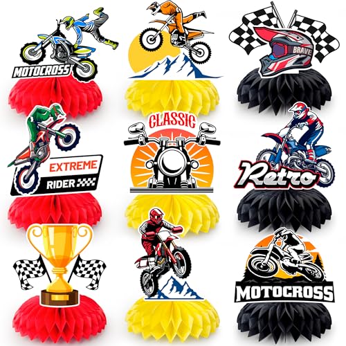 Kaxulvoblig Motorrad Geburtstag Waben Mittelstücke, 9pcs Dekorative Waben für Motorrad Partys und Geburtstagsfeiern, Ideal für Tischdekorationen Kaxulvoblig Motorrad Geburtstag Waben Mittelstücke, 9pcs Dekorative Waben für Motorrad Partys und Geburtstagsfeiern, Ideal für Tischdekorationen von Kaxulvoblig