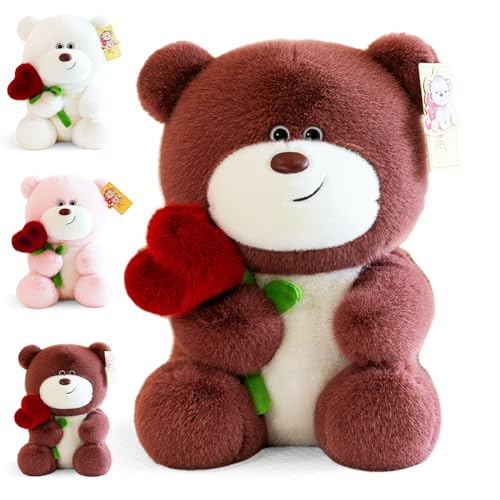 Teddybär, Plüsch-Bär, 28cm Teddy mit Herz Rose, Stofftier Teddy, Teddybären Rose Stofftier, Dekozimmer Kissen, Schmusetier Geschenke Für Mama, Kinder, Liebhaber, Valentinstag, Geburtstage (Rosarot) Teddybär, Plüsch-Bär, 28cm Teddy mit Herz Rose, Stofftier Teddy, Teddybären Rose Stofftier, Dekozimmer Kissen, Schmusetier Geschenke Für Mama, Kinder, Liebhaber, Valentinstag, Geburtstage (Rosarot) von Kayuneed