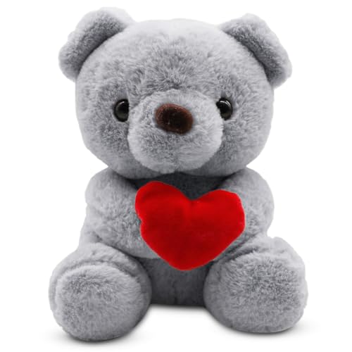 Teddybär, Plüsch-Bär 23cm Teddy mit Liebe, Stofftier Teddy, Teddybären Liebe Stofftier, Kuscheltier Spielzeug Dekozimmer Kissen, Schmusetier Geschenke Für Mama, Kinder, Liebhaber, Valentinstag (Grau) Teddybär, Plüsch-Bär 23cm Teddy mit Liebe, Stofftier Teddy, Teddybären Liebe Stofftier, Kuscheltier Spielzeug Dekozimmer Kissen, Schmusetier Geschenke Für Mama, Kinder, Liebhaber, Valentinstag (Grau) von Kayuneed