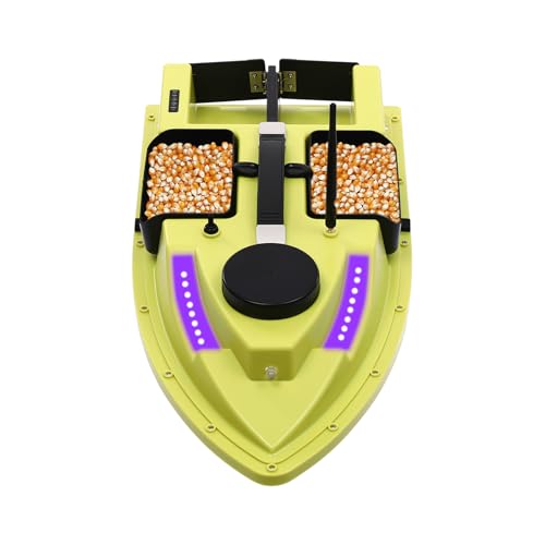Kazafa Angelköder-Boot, GPS Köderboot Futterboot mit 500m Fernsteuerung und Ladegerät, GPS Postion Auto Cruise, 99 Köderpunkte, 2KG Beladung Fischköder Boot, für Seen, Flüssen, Meeren von Kazafa