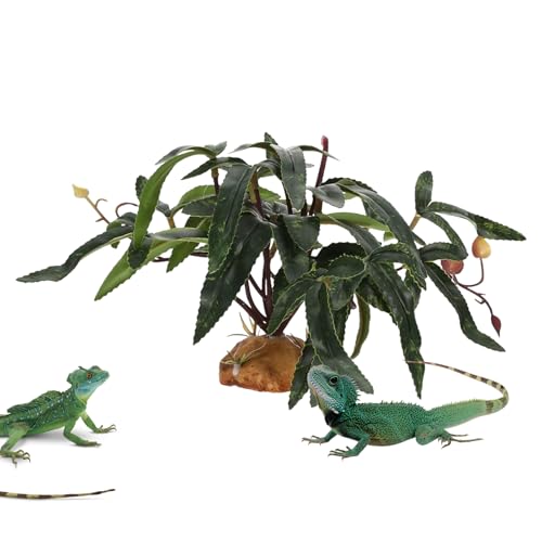 Künstliche Pflanzen Für Reptilien - Realistische Kunstpflanzen Deko | Schildkröten Aquarium Deko - Für Aquarium Süßwasser Fische Schildkröten Gecko Leopard Chamäleon Frösche von Kbnuetyg