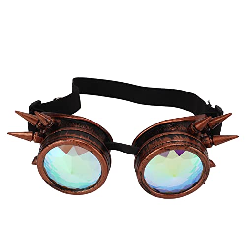 Kaleidoskop-Brille, Regenbogen-Kristalllinsen, Verstellbare Psychedelische Brille, Brillen Für Party- Und Tanzkostüme Für Kinder Und Erwachsene(Rotes Kupfer) von Kcabrtet