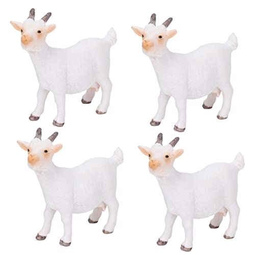 Kcabrtet 4-teiliges Ziegenfiguren-Set, Nutztiere, Simuliertes Ziegenmodell, Spielzeug, Geburtstagsgeschenk, Dekoration Für Kinder von Kcabrtet