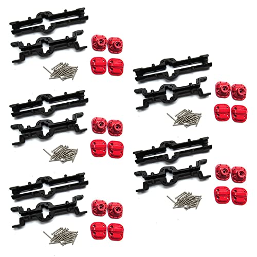 Kcvzitrds 5 x Gehäuse für Brücken- und Hinterachse aus Metall für MN D90 D91 MN99 MN99S 1/12 Zubehör für RC-Upgrade-Teile, Schwarz von Kcvzitrds