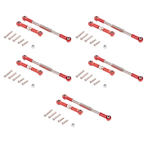 Kcvzitrds 5 x RC Lenkstangen, CNC-Bearbeitung aus Aluminiumlegierung, Lenkstangen für LKW 1608T Lenkstangen RC LKW, Rot Kcvzitrds 5 x RC Lenkstangen, CNC-Bearbeitung aus Aluminiumlegierung, Lenkstangen für LKW 1608T Lenkstangen RC LKW, Rot von Kcvzitrds