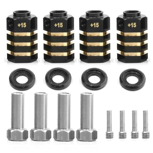 Kdouehg RC-Messing-Distanzstücke Rad-Sechskant-Nabenverlängerungen für TRX4 TRX6- Verlängerungs-Sechskantantriebsadapter (+15 mm Dicke) von Kdouehg
