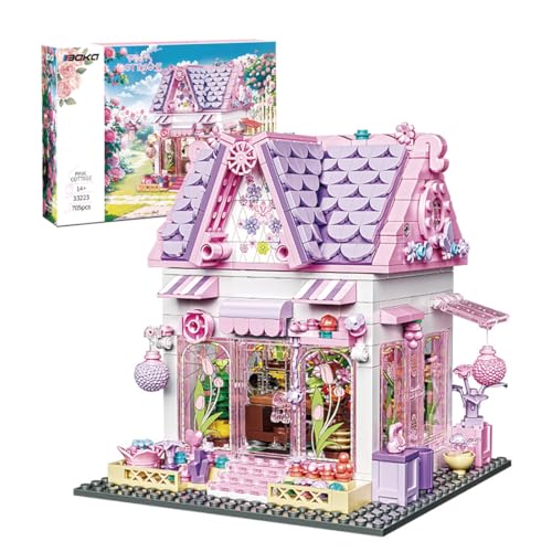 KeKeDuo Haus Bausteine Bausatz, 706 Klemmbausteine Modular Buildings Blumenzimmer Architektur Modellbausatz, MOC Street View Pink Cottage Gebäude Bauset Nicht Kompatibel mit Großen Marken KeKeDuo Haus Bausteine Bausatz, 706 Klemmbausteine Modular Buildings Blumenzimmer Architektur Modellbausatz, MOC Street View Pink Cottage Gebäude Bauset Nicht Kompatibel mit Großen Marken von KeKeDuo