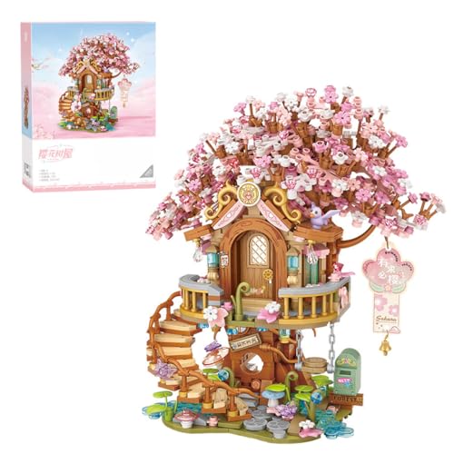 KeKeDuo Sakura Baum Bausteine Bausatz, 1149+ Klemmbausteine Modular Japanische Kirschblütenbaum Modellbausatz, Micro Bricks Konstruktionsspielzeug Nicht Kompatibel mit Großen Marken von KeKeDuo
