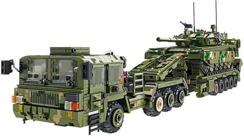 KeKeDuo Technik Panzer Bausteine, 2784 Klemmbausteine Militär 99A Panzertransporter Modellbausatz Konstruktionsspielzeug Kompatibel mit Andere Marken von KeKeDuo