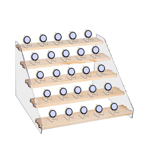 Gedenk Münze Display Ständer Rack 4 Schicht Coins Display Ständer mit 30 Stück Aufsteller Ständer Münzständer Acryl Kartenständer für Anzeigen Münzen, Medaillen 30x21,5x12 cm von KeaJuidy
