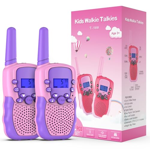 Kearui Spielzeug 3-12 Jahre mädchen Walkie Talkie für Kinder 8 Kanal Funkgerät mit VOX Funktion LED-Taschenlampe, 3 Meilen Reichweite für Abenteuer im Freien, Camping, Wandern (Rosa-Violett) Kearui Spielzeug 3-12 Jahre mädchen Walkie Talkie für Kinder 8 Kanal Funkgerät mit VOX Funktion LED-Taschenlampe, 3 Meilen Reichweite für Abenteuer im Freien, Camping, Wandern (Rosa-Violett) von Kearui